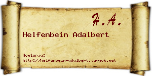 Helfenbein Adalbert névjegykártya
